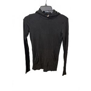 Commando Black Long Sleeve Hooded Top Size Small